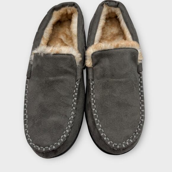 Eddie Bauer Suede Shearling Slippers Mens L US 9.5-10.5 Moccasins - Picture 2 of 9